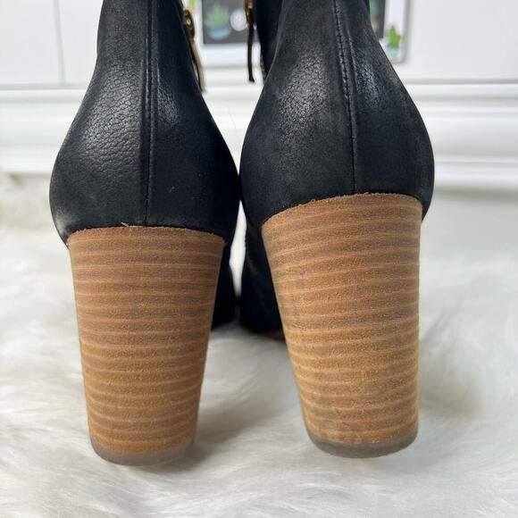 Paul Green Bellini Black Suede Open Toe Heel Booties Size 9.5 - Picture 10 of 10